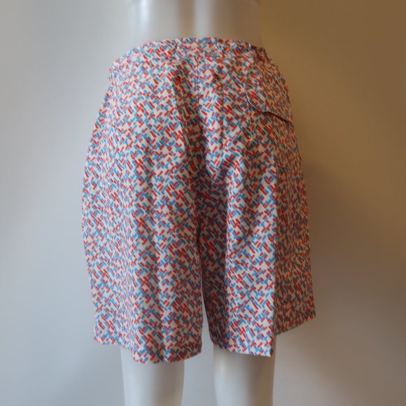 NWT Mens Solid & Striped "The Boardshort Red, Blue Geo" Swim Shorts Sz L* - Picture 8 of 9